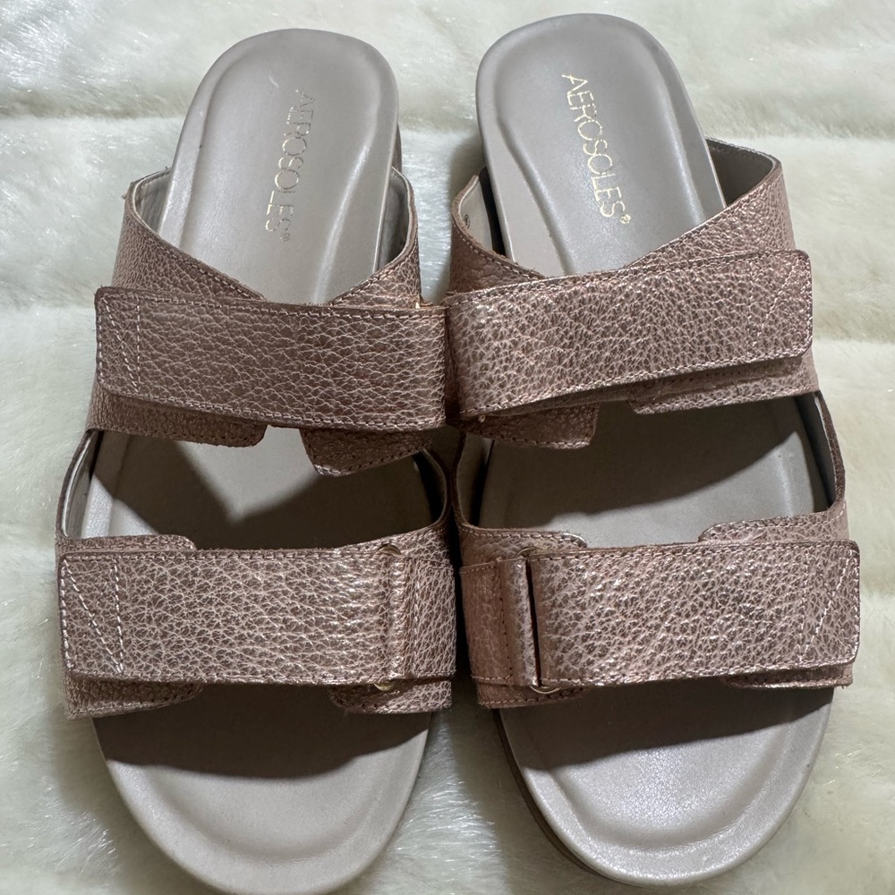 AEROSOLES Women's Brown Slide Sandals